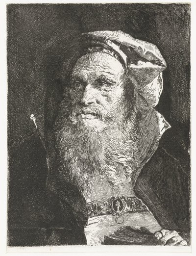 Stary człowiek z brodą i książką Kolekcja głów (tytuł serii) Raccolta di Teste (tytuł serii) autorstwa Giovanni Domenico Tiepolo
