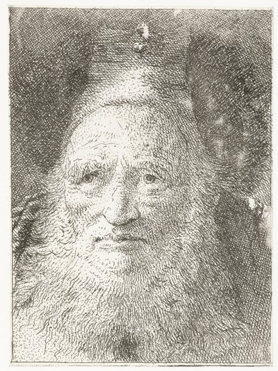 Stary człowiek w futrzanym kapeluszu Kolekcja głów (tytuł serii) Raccolta di Teste (tytuł serii) autorstwa Giovanni Domenico Tiepolo