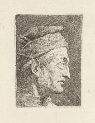 Profil starego mężczyzny, z Raccolta di Teste (Zbiór głów) autorstwa Giovanni Domenico Tiepolo