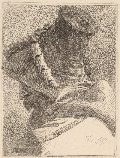 Profil starego mężczyzny w kapeluszu autorstwa Giovanni Domenico Tiepolo
