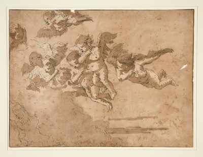 Putti latające w chmurach autorstwa Giovanni Domenico Tiepolo
