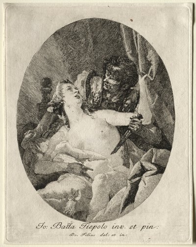 Tarquin i Lukrecja. autorstwa Giovanni Domenico Tiepolo
