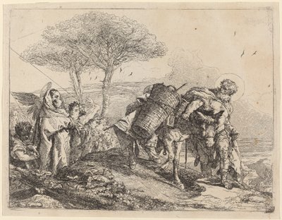 Madonna z Dzieciątkiem po lewej, z teczką aniołów autorstwa Giovanni Domenico Tiepolo