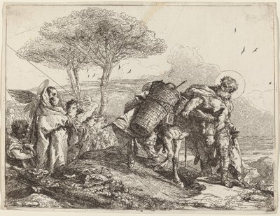 Madonna z Dzieciątkiem po lewej, z teczką aniołów autorstwa Giovanni Domenico Tiepolo