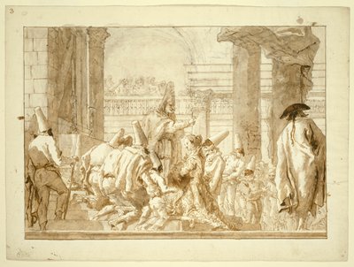 Małżeństwo ojca Punchinello autorstwa Giovanni Domenico Tiepolo