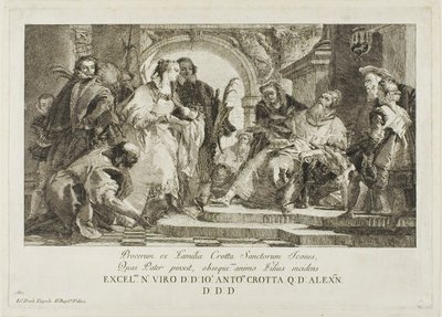 Patroni rodziny Crotta autorstwa Giovanni Domenico Tiepolo