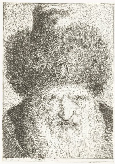 Turecki mężczyzna w futrzanym kapeluszu Kolekcja głów (tytuł serii) Raccolta di Teste (tytuł serii) autorstwa Giovanni Domenico Tiepolo