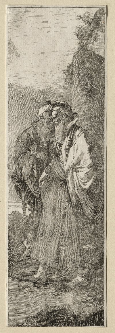 Dwóch starców w krajobrazie autorstwa Giovanni Domenico Tiepolo
