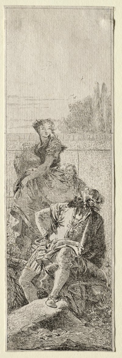 Dwóch chłopów. autorstwa Giovanni Domenico Tiepolo