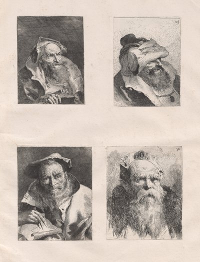 Zbiór głów (Część I i II) autorstwa Giovanni Domenico Tiepolo, after Giovanni Battista Tiepolo