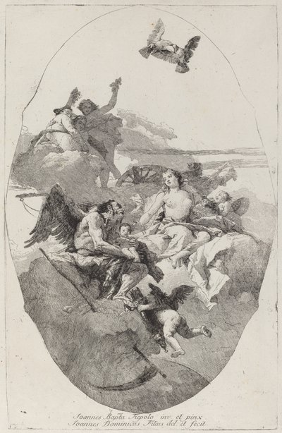 Wenus powierza Kupidyna czasowi autorstwa Giovanni Domenico Tiepolo after Giovanni Battista Tiepolo