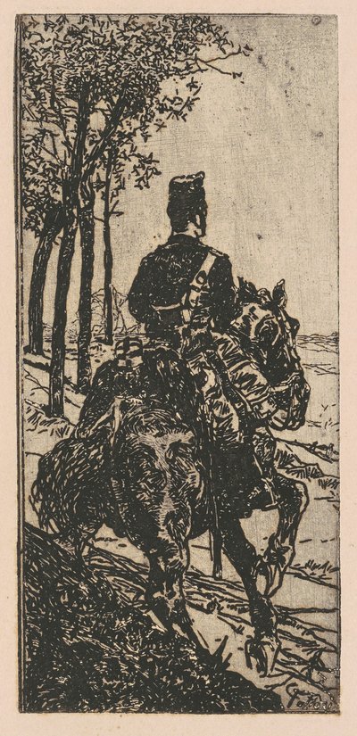 Żołnierz artylerii na koniu autorstwa Giovanni Fattori