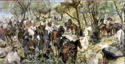 Targ bydła w Maremma autorstwa Giovanni Fattori