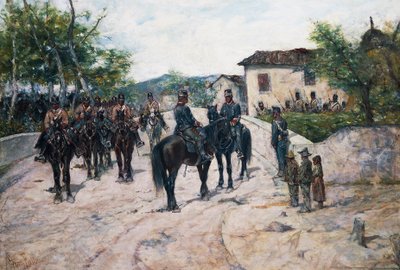 د کیولري سټاپ، ca 1890، د جیواني فاتوري لخوا، په کینوس کې تیل، 55x80 cmpoli autorstwa Giovanni Fattori