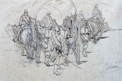 Konwój zaopatrzenia w marszu autorstwa Giovanni Fattori