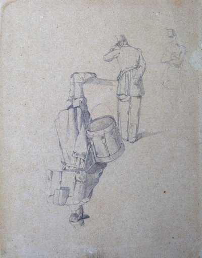 Perkusista i dwóch żołnierzy autorstwa Giovanni Fattori