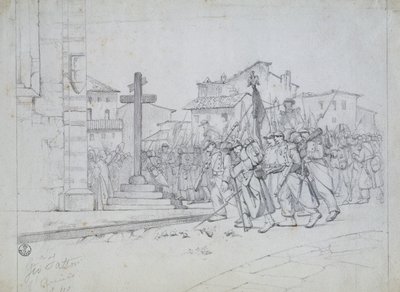 Wejście wojsk francuskich w Livorno autorstwa Giovanni Fattori