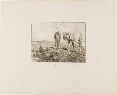Odpoczynek koni autorstwa Giovanni Fattori