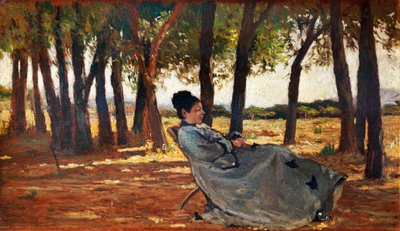 Madam Martelli Castiglioncello, ok. 1867, Giovanni Fattori (1825-1908), olej na desce, 20x33 cm autorstwa Giovanni Fattori