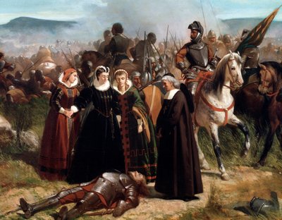 Mary Queen of Scots w bitwie pod Langside, stoczonej 13 maja 1568 roku. detal - Malarstwo autorstwa Giovanni Fattori
