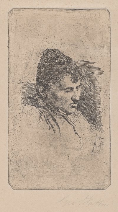 Portret drugiej żony artysty autorstwa Giovanni Fattori