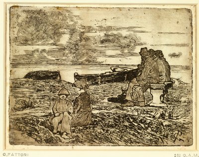 Żeglarze odpoczywający – Giovanni Fattori (1825-1908), akwaforta autorstwa Giovanni Fattori