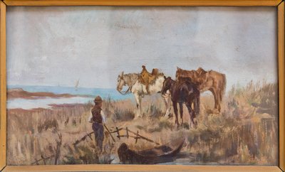 Oczekiwanie (olej na panelu) autorstwa Giovanni Fattori
