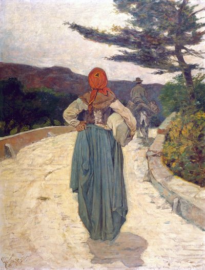 Biała droga, ok. 1887 (olej na płótnie) autorstwa Giovanni Fattori