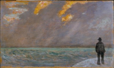 Zachód słońca nad morzem autorstwa Giovanni Fattori