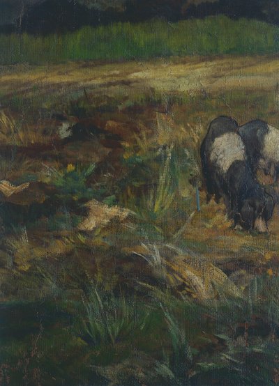Maremma Toskańska, detal (olej na płótnie) autorstwa Giovanni Fattori