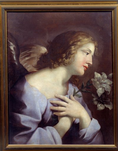 Anioł Zwiastowania. Obraz Giovanniego Romanelli (1610-1662) Ec. Włochy. autorstwa Giovanni Francesco Romanelli