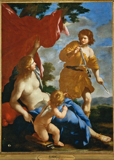 Wenus i Adonis wyruszają na polowanie ... autorstwa Giovanni Francesco (1610 62) Romanelli