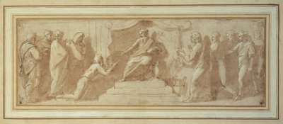 Józef przed faraonem (pióro i atrament i pranie na papierze) autorstwa Giovanni Francesco (c.1488 1528) Penni