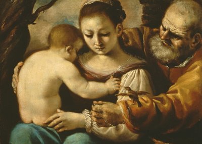 Święta Rodzina autorstwa Giovanni Francesco Barbieri