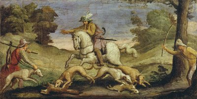 Polowanie na zające, 1615 autorstwa Giovanni Francesco Barbieri