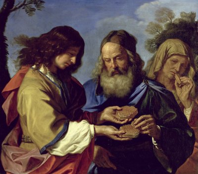 Samson oferuje rodzicom plaster miodu autorstwa Giovanni Francesco Barbieri