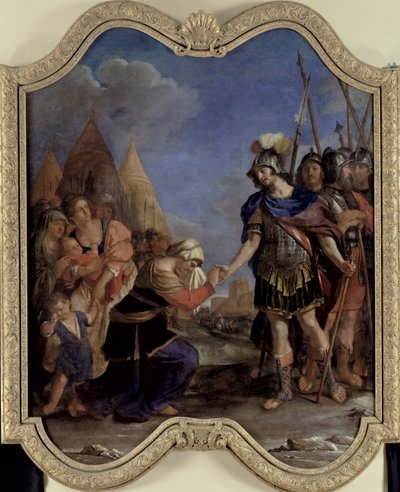 Wolumnia przed Koriolanem, 1643 autorstwa Giovanni Francesco Barbieri