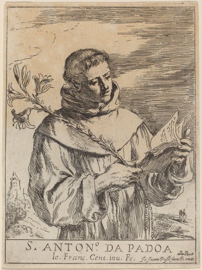 Św. Antoni z Padwy autorstwa Giovanni Francesco Barbieri, called Guercino