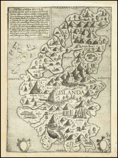 Mapa Islandii z 1560 roku autorstwa Giovanniego Francesco Camocio autorstwa Giovanni Francesco Camocio