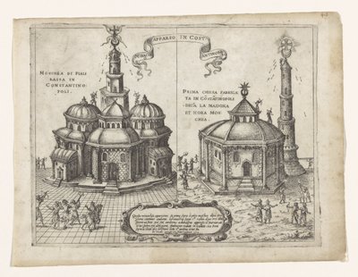 Chrześcijański cud zdarzył się w Konstantynopolu Miracolo apparso w Costantinopolis (tytuł na obiekcie) autorstwa Giovanni Francesco Camocio