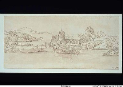 Krajobraz z zamkiem autorstwa Giovanni Francesco Grimaldi