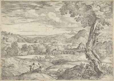 Krajobraz z cegielnią autorstwa Giovanni Francesco Grimaldi