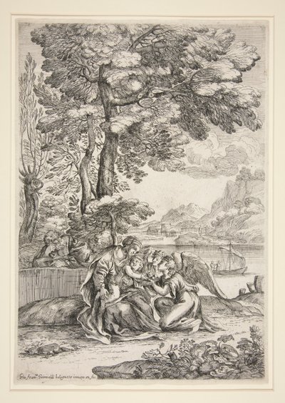 Odpocznij w locie do Egiptu autorstwa Giovanni Francesco Grimaldi
