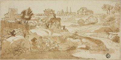 Widok na Rzym z via Appia autorstwa Giovanni Francesco Grimaldi