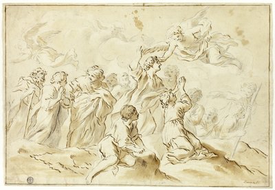 Błogosławiony wstępujący do nieba autorstwa Giovanni Francesco Romanelli