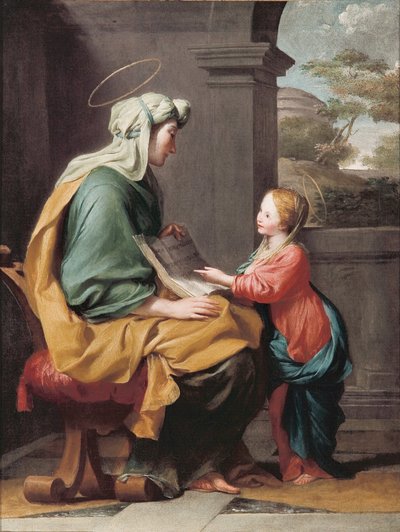 Wychowanie Maryi Panny autorstwa Giovanni Francesco Romanelli