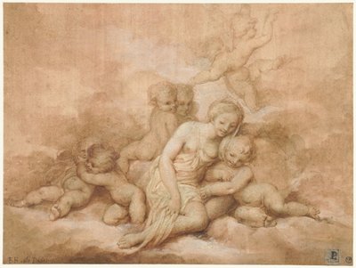 Kobieta z dziećmi autorstwa Giovanni Francesco Romanelli