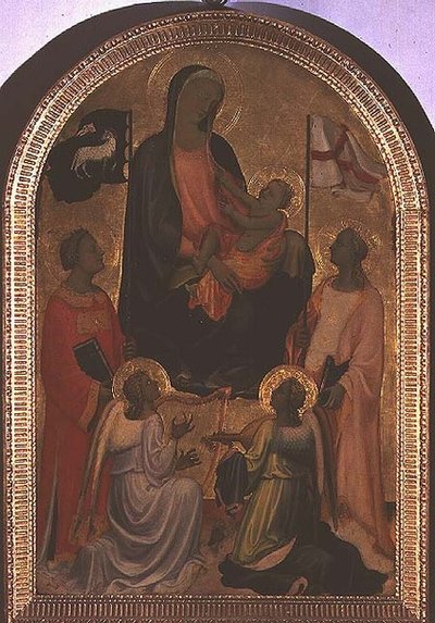 Madonna z Dzieciątkiem ze św. Szczepanem i św. Urszulą (tempera na desce) autorstwa Giovanni Francesco Toscani
