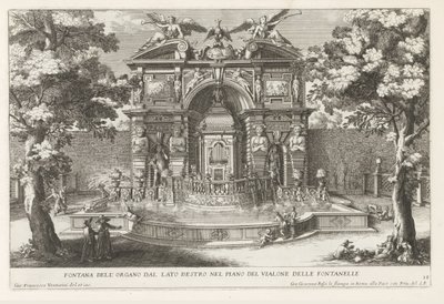 Fontein spotkał hydraulisch orgel w de tuinen van de Villa d