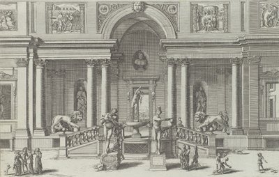 Fontanna Merkurego w ogrodzie Willi Medici..., 1691 lub później. autorstwa Giovanni Francesco Venturini